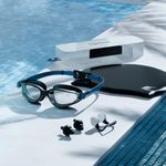 Lifelong Swimming Combo Kit | Waterproof Swim Cap with Earplugs & Nose Clip | Anti-Fog Swim Goggles | Comfortable Fit Swimming Accessories (Blue)