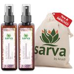 SARVA by Anadi Rosemary Water Spray For Hair Growth | Hydrosol Hair Mist Spray for Face & Hair Smoothening Frizzy & Naturally Rejuvenates Skin | Helps Reduce Hairfall | Suitable for All Skin & Hair | 100 ML Each Pack of 2