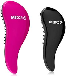 Detangling Brush - Detangler Brushes Set, Pain-Free Hair Brush Straightener that Removes Tangles and Knots Straightening Hair Shiny and Undamaged - (1 Black & 1 Pink Hair Brush)