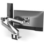 Desky Dual Monitor Arm - Adjustable Monitor Stand for Desk - 17-27'' Dual Monitor Mount - Dual Monitor Arm Desk Mount - Double Monitor Stand for 2 Monitors - VESA Mount Compatible Dual Monitor Arms