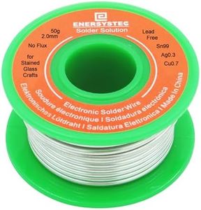 2.0mm Lead Free Solder Wire for Stained Glass Craft, Dia 0.08 Solid Core No Flux 50g, Craft Soldering Wire, Sn99 Ag0.3 Cu0.7, Thick Solder Wire for Crafts Project DIY