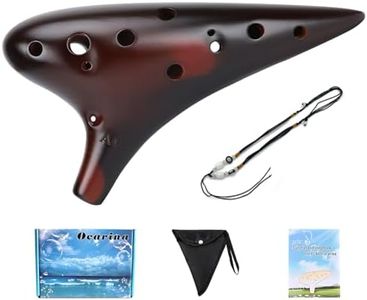 LIEKE Ocarina 12 Hole Alto C Tone Ceramic Ocarinas Musical Instrument Gift for Kids Adults Beginners