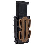 IDOGEAR 9mm Mag Pouches Pistol Magazine Pouch Soft Shell Magazine Pouch Tactical Mag Carrier for Belt (Short-Black+Dark Earth)