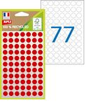 APLI 101779-100% Recycled Coloured dots, 462 dots, Diameter: 8 mm, Colour: red.