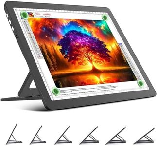TOHETO Rechargeable A4 Light Board with Stand, Super Bright Magnetic Light Pad with Side Buttons, Wireless Light Box for Tracing and Drawing, Cordless LED Light Table for Diamond Painting, Sketching