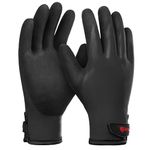 KAYGO Waterproof Thermal Work Gloves, Double Latex Coated, Good Grip and Dexterity, Insulated Liner Warm for Freezer Storage Cold Weather Fishing Winter Outdoor Jobs, KG145W (Full Black, Large)