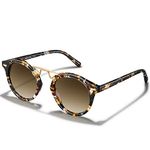 CARFIA Round Polarized Sunglasses Women with Mirrored & UV Protection Lens CA5395