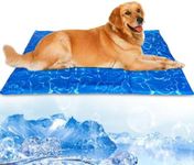 Extra Large Dog Cooling Mat, Non-Toxic Gel Cooling Pad for People Dogs Cat and Pets,Pet Self Cooling Pad Cushions Bed Sofa in Summer (Blue, 43.3x27.6inch/110x70cm)