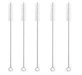 Brain Freezer Baby Straw Cleaning Brush Combo Cleaner Rotation 360 Degrees -White (5 pcs, Standard)