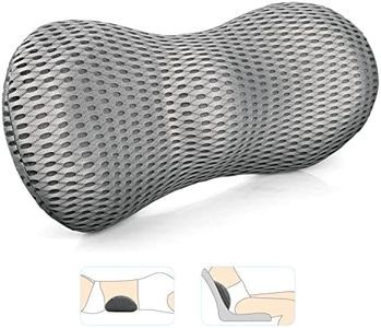 AgoKud Lumbar Support Pillow, Back Pillow for Office Chair and Car Seat, Memory Foam Back Support Pillow for Lower Back Pain Relief, Adjustable Lumbar Pillow for Sleeping, Rest (Grey)