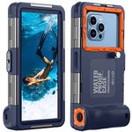 Lanhiem Diving Waterproof Phone Case, [Upgrade&Universal] Underwater for Photo Video Outdoor Swimming Snorkeling Surfing for iPhone Galaxy Huawei Series Smartphones (Orange)