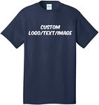INK STITCH Unisex PC54 Custom Design Your Own Cotton Short Sleeve Tshirts - Navy (3XL)