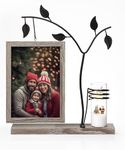 Afuly 5x7 Tree Picture Frames Picture Frame Potted Plants Metal Stand Desk Photo Frames with Decorative Bud Vase Double Sides Display Unique Mother's Day Gifts for Mom Grandma Women