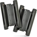 6" Double Action Spring Hinge Saloon Door Hinge — Cafe Door Hinge for in & Out Doorway Swing — Commercial Grade Double Swing Hinge, Heavy Duty Door Hinge — Swinging Cafe Doors (Gloss Black, 2 Units)
