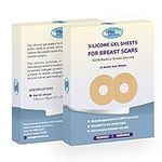 Miztag Home & Health Areola Silicone Scar Sheets for Surgical Scars from Breast Reduction, Augmentation, Lift or Post Mastectomy - 2 Pack -Reusable and Comfortable Under Post Op Bra…