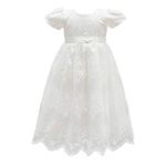 Glamulice Baby Girl Flower Christening Baptism Dress Formal Party Gown Special Occasion Dresses For Toddler