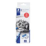 STAEDTLER Mars Lumograph Graphite Artist Sketch Set, 6 Degrees (6B, 4B, 2B, B, HB, 2H), Mini Mars Plastic Eraser, Metal Sharpener 61 100C8LU