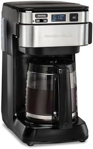 Hamilton Beach Programmable Coffee Maker, 12 Cups, Front Access Easy Fill, Pause & Serve, 3 Brewing Options, Black (46310)