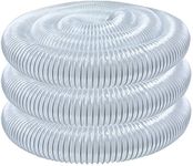 POWERTEC 70143 Heavy Duty 4-Inch x 20-Foot PVC Flexible Dust Collection Hose, Clear Color