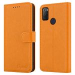 iPEAK For Alcatel 1S 2021 Case/Alcatel 3L 2021 Case (6.52’’) Leather Flip Magnetic Closure Folio Book Kickstand Card Holder Wallet Cover Full Protection for Alcatel 1s / 3L 2021 Phone (Orange)