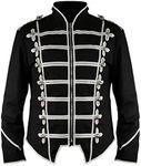 Darkrock Military Drummer Jacket Black Parade Jacket Goth Punk Adam Ant VTG Style/Black & Silver/USA (Large)