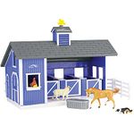 Bandai Breyer Farms Home at the Barn Playset | 10 Piece Playset Wood Stable with 1 Stablemates Horse & Accessories | Plastic Animal Figures Make Great Horse Gifts for Girls and Boys