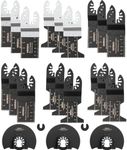 HERKKA 23 Metal Wood Oscillating Multitool Quick Release Saw Blades Compatible with Fein Multimaster Porter Cable Black & Decker Bosch Dremel Craftsman Ridgid Ryobi Makita Milwaukee Dewalt Rockwell