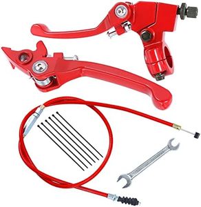 Stylemafia Folding Clutch Brake Lever with Clutch Cable Compatible with Apollo RFZ TaoTao SSR 110 125 Thumpstar 50cc 150cc 7/8 Handble Bar Xmotos Apollo 125 Pit Dirt Bike（red）