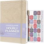 Legend Planner Hourly Schedule Edition – Deluxe Weekly & Daily Organizer with Time Slots. Time Management Appointment Book Journal for Work & Personal Life, Undated, Hardcover – Seashell, Gold Foil