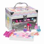 Disney Princess - Townley Girl Train Case Cosmetic Makeup Set Includes Lip Gloss, Eye Shimmer, Brush, Nail Polish, Accessories & More! for Girls, Ages 3+ Perfect for Parties, Sleepovers & Makeovers