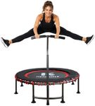 K KENSONE 48" Low-Impact Rebounder Trampoline for Adults with Bungee, 550LBS Quiet Mini Exercise Trampoline with Adjustable T-Shaped Foam Handle Bar, Fitness Equipment for Indoor/Gym Workout