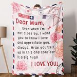 Craftique Mum Birthday Gifts, Mum Gifts for Christmas, Unique Gifts for Mum, Pink Blanket for Mum, Mum Gifts from Daughter Son, Mother's Day Presents, Dear Mum Flannel Blanket, 60 x 50 Inches