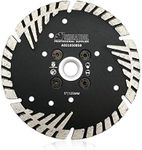 SHDIATOOL Diamond Turbo Blade Dia 5 Inch with Slant Protection Teeth Cutting Stone Granite Marble Concrete Brick with 5/8-11 Thread