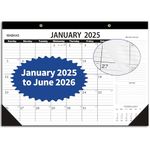 Wabhas Desk Calendar 2025-2026,2025 Calendar-18 Months-January 2025 to June 2026,17" x 12",Calendar 2025-2026 with to-do List,Thick Paper with Corner Protectors