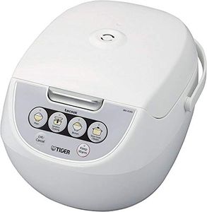 TIGER JBV-A18U 10-Cup (Uncooked) Micom Rice Cooker and Warmer with Tacook Food Steamer Cooking Tray Technology, White