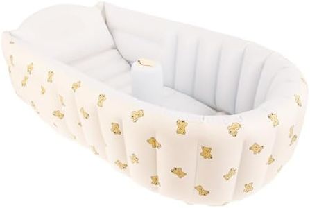 AwObEpl Inflatable Baby Bathtub PVC Toddler Bath Tub Built in Air Pump Foldable Travel Shower Basin Ergonomic Infant Bath Tub for Baby