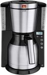 Melitta 6738044 Filter Coffee Machine with Insulated Jug, Timer Feature, Aroma Selector, Look Therm Timer Model, Black/Brushed Steel, 1011-16