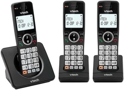 VTech EA5002 DECT Cordless Phone with Nuisance Call Blocker,Easy-to-Read Backlit Display,Landline Phone with 18 Hours Talk-time,Volume Booster,Handsfree Speakerphone,Speed Dial,3-Handset