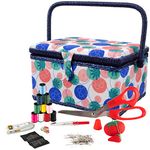 SINGER 07230 Sewing Basket with Sewing Kit, Needles, Thread, Pins, Scissors, and Notions, Florence,
