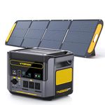 VTOMAN FlashSpeed 1000 Portable Power Station with 1 * 220W Solar Panel, 1000W/828Wh LiFePO4 Battery Solar Generator with 230V AC Output/Input, 100W USB, Recharge 0-80% within 1H for Camping, Fishing