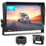 eRapta 10" 1080P Wired Backup Camera System Kit, HD Dual Split Screen Monitor with Recording IP69 Waterproof Rear View Camera Parking Lines Supports Up to 2 Cameras for Truck/Trailer/RV