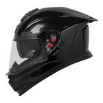 Steelbird SBH 57 Fighter Helmet with Inner Smoke Sun Shield, Extra Free Smoke Visor, ISI DOT Certified, Matte Black (5800 MM (M))