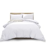 MOONLIGHT20015 King Duvet Cover - White Solid Soft King Bedding Duvet Cover Set with 2 Matching Pillowcases