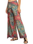 KE KanhaExports Women Boho Wrap Trouser Summer Beach Wear (Brigth Marron 4432)