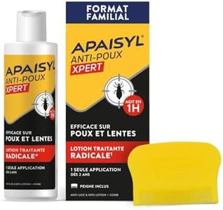 APAISYL, Lotion Anti-Poux Xpert, Tue 100% des Poux et des Lentes en 1 heure, 1 seule Application, Micro-Emulsion brevetée, Peigne Offert, 200ml