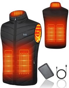 Mincoo Chaleco Térmico con Temperatura Ajustable Chaleco Calentador con 3 Temperaturas & 5 Zonas Ideal para Acampar Actividades al Aire Libre (FR/ES, Letras, L, Regular, Regular, Hombres Negro)
