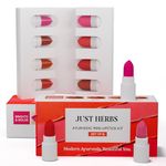 Just Herbs Ayurvedic Lipstick Micro-mini Kit | Kit of 8 Matte Lipsticks | Long-lasting | Weightless | Ayurvedic Formula | Travel-friendly - 9.6g