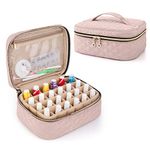 Yarwo Nail Polish Organiser Case, Nail Varnish Storage for 24 Bottles (15ml/0.5 fl.oz), Nail Polish Storage Bag for Nail Varnish, Nail Polish Carrying Case for Nail Art Accessories, Vintage Rose