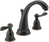 Delta Faucet Windemere Widespread Bathroom Faucet Oil Rubbed Bronze, Bathroom Faucet 3 Hole, Metal Drain Assembly, Oil Rubbed Bronze B3596LF-OB