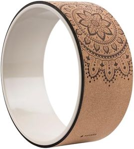 Navaris Cork Yoga Wheel - Enhances Flexibility & Pose Deepening - Ideal Yoga Accessories for Stretching, Pilates, Gymnastics - Lightweight, Durable Exercise Equipment for Home Use